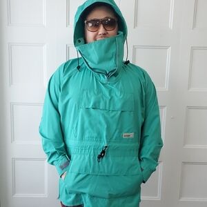 VTG Chlorophylle Teal Hooded Rain Jacket – Anorak / Parka
